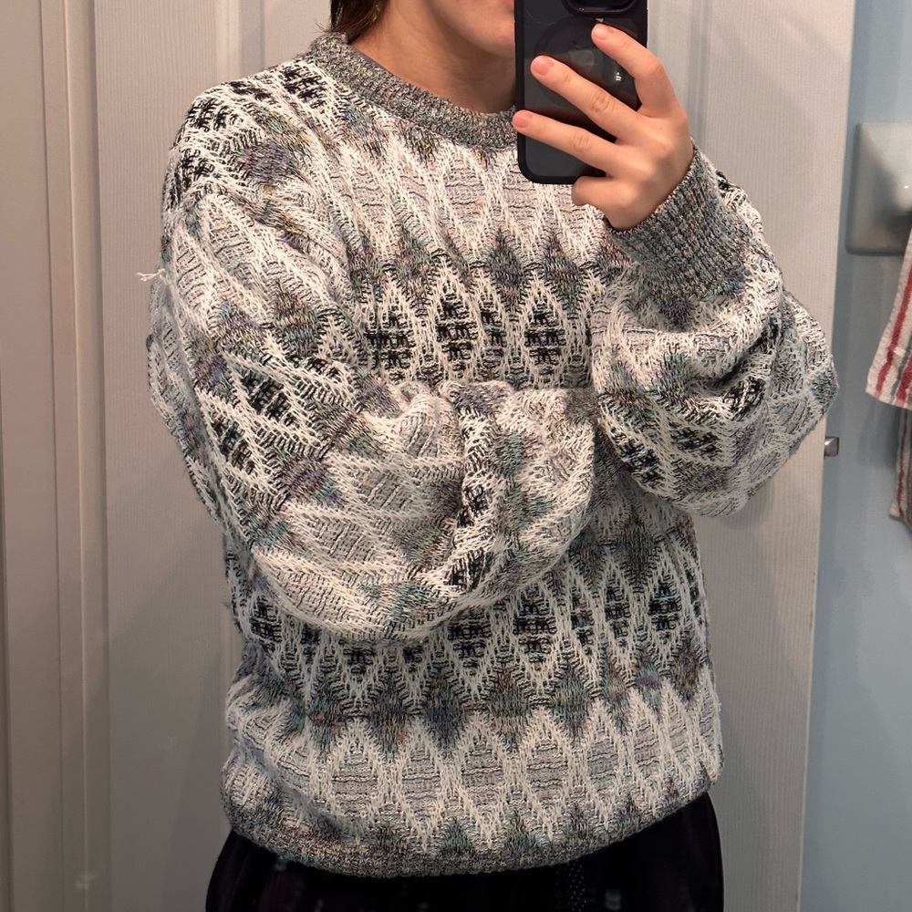 Vintage cozy patterned knit size small